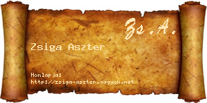 Zsiga Aszter névjegykártya